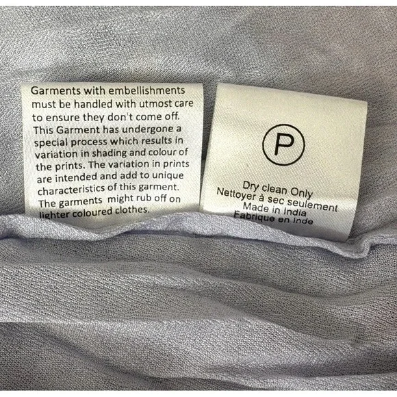 NEW Hemant & Nandita Blue Floral Mini Dress Boho Bohemian Peasant Long Sleeve M - Picture 13 of 15